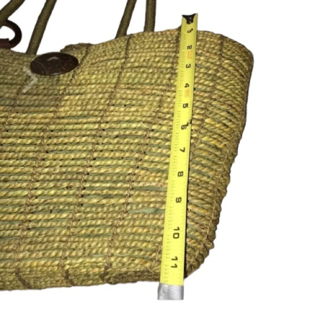 Vintage Avon Green beach / tote  bag matching beaded cuff bracelet NWT